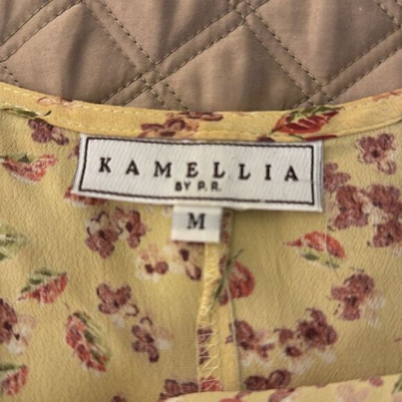 Kamellia by P.R. Floral Midi Sundress. Yellow/Red/Purple. Size Medium. - Picture 8 of 8